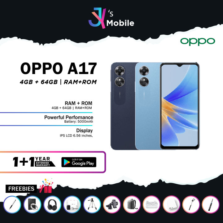 OPPO A17 [New Arrival], 4GB RAM + 64GB ROM, 50MP AI Camera