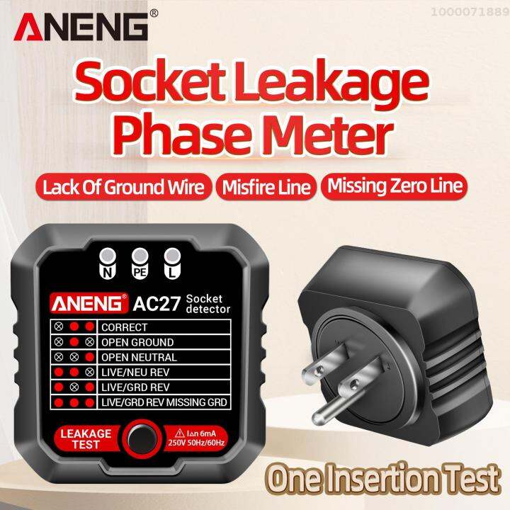 aneng-เครื่องทดสอบเต้าเสียบ250v-เครื่องทดสอบซ็อกเก็ตตรวจจับที่รวดเร็ว-เครื่องตรวจจับการรั่วไหลของปลั๊กขั้วสายดินอัตโนมัติวงจรไฟฟ้าขั้วเครื่องวัดโวลต์