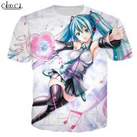 Cloocl Virtual SINGER Hatsune Make a เสื้อยืด3D พิมพ์ Hot selling Casual Tops