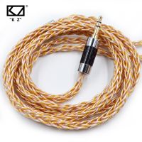 ◄♛ KZ Earphones 8 Core Cable Gold Silver Copper Mixed Upgrade Cable 2Pin 3.5mm Plug Headset Wire For KZ ZSN ZS10 PRO ZSX ZAX ZST X