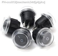 5 x Round Black 2 Pin SPST ON-OFF Rocker Boat Switch 12V Snap Waterproof Coat