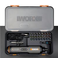 Worx 4V ชุดไขควงไฟฟ้าขนาดเล็ก WX240ไขควงไฟฟ้าไร้สายเครื่องชาร์จ USB ที่จับแบบชาร์จไฟได้ + สว่าน26ชุดบิต