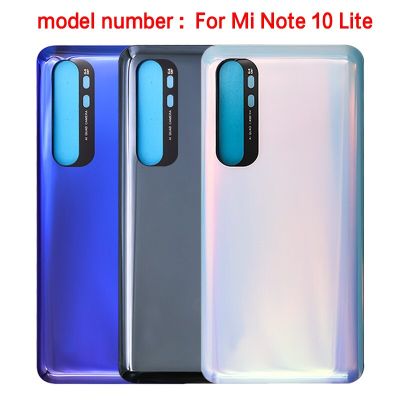 New For Xiaomi Mi Note 10 Lite Battery Back Cover Rear Door 3D Glass Panel Mi Note10 Lite Battery Housing Case Adhesive Replace Replacement Parts