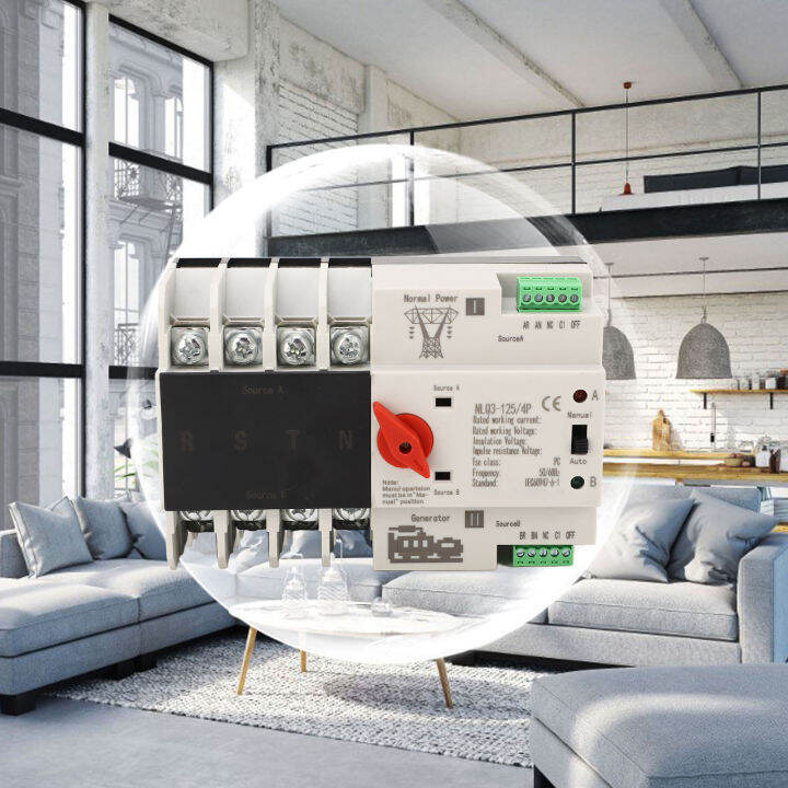 Power Switch Controller Dual Power Automatic Transfer Switch 4P AC 110V