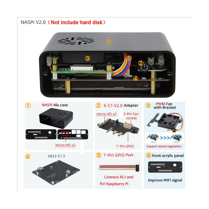 naspi-kit-metal-case-x823-expansion-board-x-c1-board-replacement-accessories-pwm-fan-for-raspberry-pie-sata-hdd-ssd-hard-disk-nas-storage-server