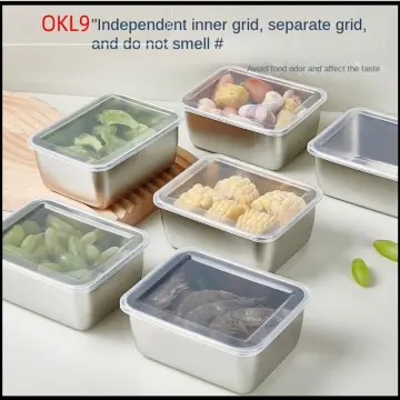 Stainless Steel Refrigerator Food Storage Box Lunch Bento Food Box with Lid  Outdoor Picnic Camping Food Storage Container - AliExpress