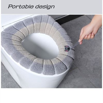 【LZ】 Comfortable Velvet Coral Bathroom Toilet Seat Cover Winter Toilet Cover Household Closestool Mat Seat Case Lid Cover hot sale