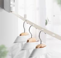 [hot]▽  Indoor Invisible Clothesline with Hanger Hole Retractable Rope Drying Rack Balcony Drilling Required