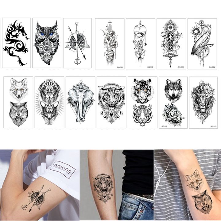 hot-dt-small-temporary-fake-sticker-tiger-wolf-compass-fashion-arm-wrist-neck-man-tatoo