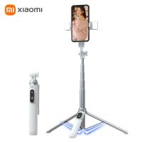 ขาตั้งแบบสามขาเซลฟี่ Xiaomi 1.6ม. ที่วางโทรศัพท์ขาตั้งสามขาบลูทูธเคลื่อนที่พร้อมรีโมทคอนโทรลแหวนไฟแกนยืดสไลด์ขาตั้งกล้อง