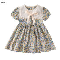 OASHTH Childrens clothing new girl dress summer girl baby floral skirt doll collar sweet princess dress