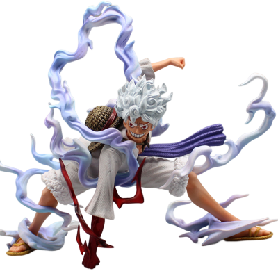 ZZOOI 19cm One Piece Anime Figures Nika Luffy Gear 5th Action Figure Gear 5 Sun God Pvc Figurine Gk Statue Model Decoration Doll Toys