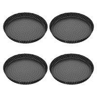 4 Pack Quiche Tart Pan,5 Inch Round Perforated Pizza Baking Tray Non-Stick Tart Tin with Holes for Cakes,Pies,Quiches