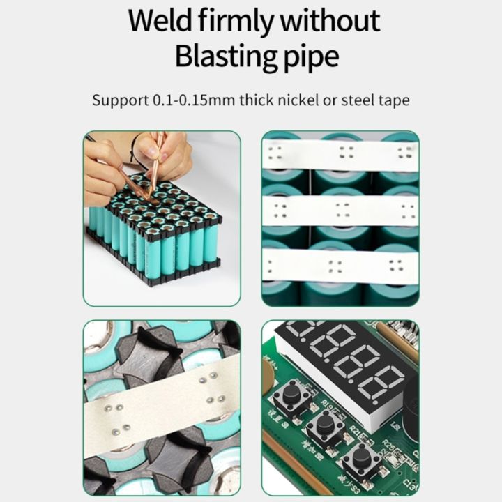 บอร์ดควบคุมหน้าจอดิจิตอล100เกียร์เครื่องเชื่อมจุดแบตเตอรี่ลิเธียม18650อุปกรณ์เชื่อมสำหรับเชื่อม18650แบตเตอรี่ลิเธียม