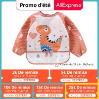 Baby bibs toddler kids waterproof long sleeve apron cartoon animals children feeding smock bib baby stuff 0-3Y Aprons