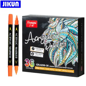36 Colors Art Marker Acrylic Paint Markers Brush Pen Rock Stone