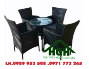 Bàn ghế cafe mây nhựa Hồng Gia Hân MS36