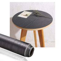 Black Self-Adhesive Vinyl Wallpaper Wood Plank Wall Stickers Decorative Film Contact Paper Kitchen Wall Home Decor