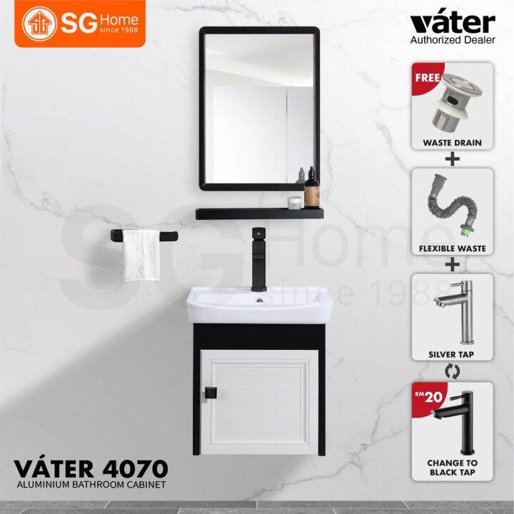 [Vater] Aluminium 4070BK / 4080CR Bathroom Basin Ceramic Sink
