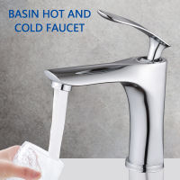 Basin Sink Bathroom Chrome Faucet ss Deck Mounted Hot Cold Water Mixer Taps Single Handle Single Hole Lavatory Sink Crane
