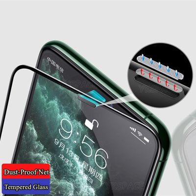 Speaker Dust Net Filter 9H Tempered Glass For iPhone 14 13 12 mini 11 Pro Max X Xs XR SE 6S 7 8 Plus Dustproof Screen Protector