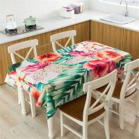 Linen Waterproof Table Cloth Nordic Style Tropical Plants Print Rectangle Table Cover Tablecloth Home Kitchen Decoration