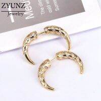 4 Pairs, Crystal Zirconia CZ Micro Pave CZ Moon Studs double horn Stud Earring For Women Girls