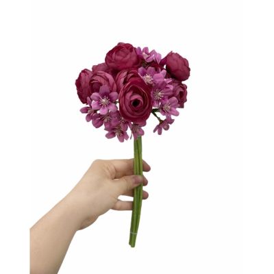 ดอกไม้ประดิษฐ์ ช่อบูเก้มัด งานสวย รุ่น กุหลาบเรนันมัด แซม ดอกแซม ดอกไม้ปลอม ของตกแต่งบ้าน กุหลาบปลอม กุหลาบเสมือนจริง
