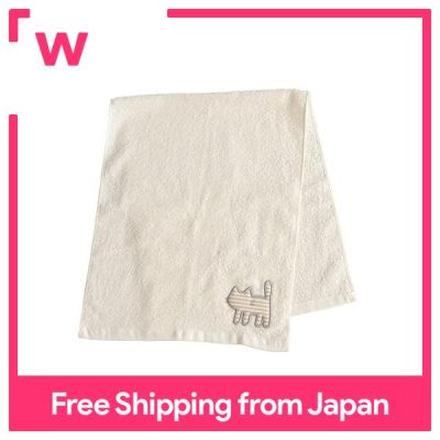 ผ้าขนหนู Uchinekko ประมาณ33เซนติเมตร X 80เซนติเมตรสีขาว (ผ้าขนหนูหน้าลายแมวชุดห้องน้ำน่ารัก)
