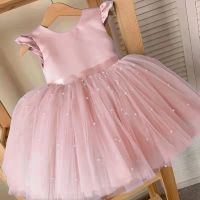NNJXD Baby Girls Party Dresses Christening Gown Infant Baby Lace Bowknot Princess Birthday Dresses for Baby 1st Birthday Dress