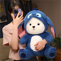 Into Transforms White Bear Stitch Cartoon Plush Toy Pillow Doll Decor Home Gift