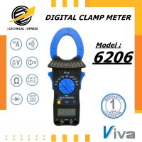 VIVA ดิจิตอล แคลมป์มิเตอร์ รุ่น6206 Digital Clamp Meter แคลมป์กว้าง 38มม. วัดแรงดันไฟฟ้า AC/DC 500V วัดกระแส AC 400A วัดความต้านทาน เช็คไดโอดได้