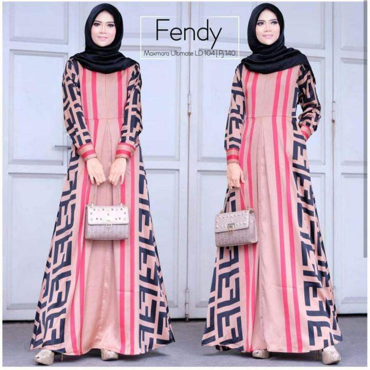 DRESS FENDI NEW BAJU GAMIS MAXI GAMIS MUSLIM CEWEK OR Lazada Indonesia