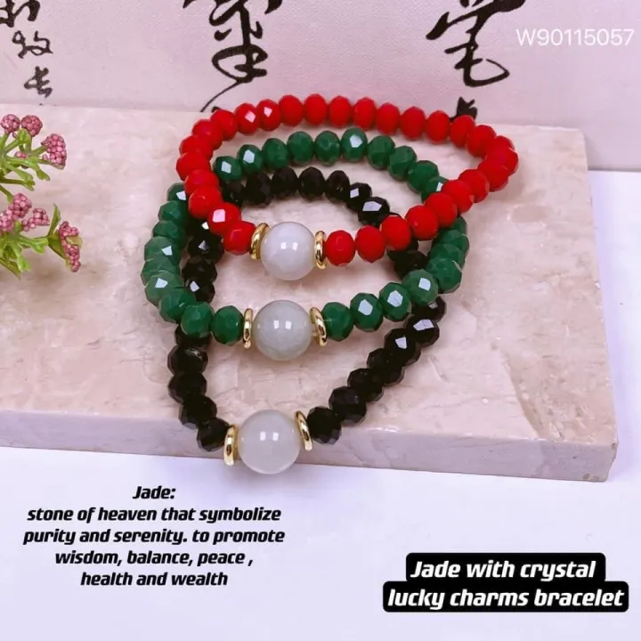 jade with crystal lucky charms bracelet Lazada PH