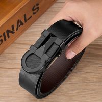 WILLIAMPOLO Mens Genuine Leather Belt Automatic Buckle Strap Luxury Brand Mens Jeans Belt Business Casual Cowhide Waistband