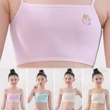 Shop Teenagers Girls Bra Fixed Padding Malaysia Ready Stock Kids Cotton  Training Bra Vest Student online - Jan 2024