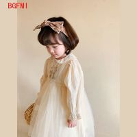 1-10Y New Baby Kid Girl Spring Summer Cream Color Kids infant Dresses Children Doll Collar Embroidered Yarn Dress Girls Clothes