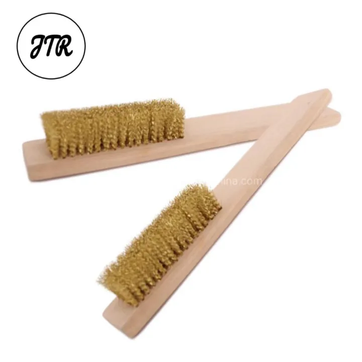 Steel Brush Copper Wire Brush Wood Handle Metal Surface Cleaning Brush