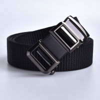 Casual Men Alloy Automatic Buckle Nylon Woven Pants Belt Outdoor Leisure Youth Middle-Aged Tactical Quick-Release Overalls Belt