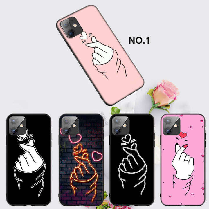 casing-หรับ-iphone-14-13-11-pro-max-11-mini-8-8-plus-yx143-k-pop-sweet-heart-pattern-phone-เคสโทรศัพท์-อ่อนนุ่ม-tpu-shockproof-black-ปก