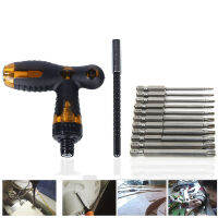 Hakkin T-Style ไขควงจับประแจวงล้อ T Handle Screw Driver Kit with 75mm Hex Torx Head Drill Screwdriver Set Bits-Kuosie