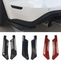 【CW】2Pcs Black Universal Car Rear Bumper Lip Spoiler Diffuser Splitter Scratch Protector Carbon fiber Winglets Side Skirt Extension