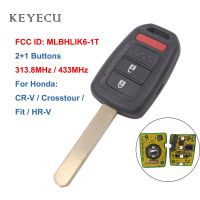 【support】 beads.and.accessories Keyecu สำหรับ CR-V /Crosstour/Fit/HR-V รถระยะไกล Fob 2 + 1ปุ่ม313.8MHz/433MHZ, FCC ID: MLBHLIK6-1T