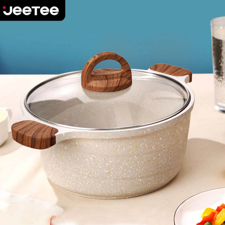 JEETEE New arrival 20CM 24CM 28CM marble stone non stick casserole with