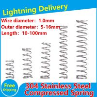 Stainless Steel Compression Spring 304 SUS Compressed Spring Wire Diameter 1.0mm Y-Type Rotor Return Spring 10PCS Food Storage  Dispensers