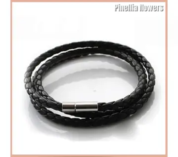 Mens Necklace Choker Brown Black Braided Cord Rope Artificial Leather  Necklace For Men Stainless Steel Clasp 4/6/8mm LUNM09