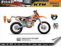 สติ๊กเกอร์ติดรถ วิบาก เอ็นดูโร่ รุ่น ktm 250sfx 2020 No.01