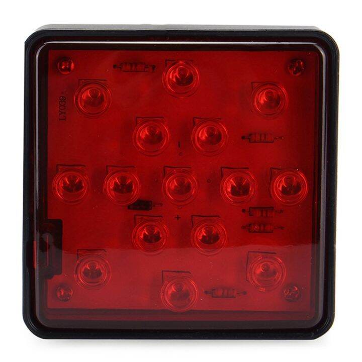 red-15-led-2-inch-trailer-truck-hitch-tow-haul-receiver-cover-brake-light-with-pin-12v