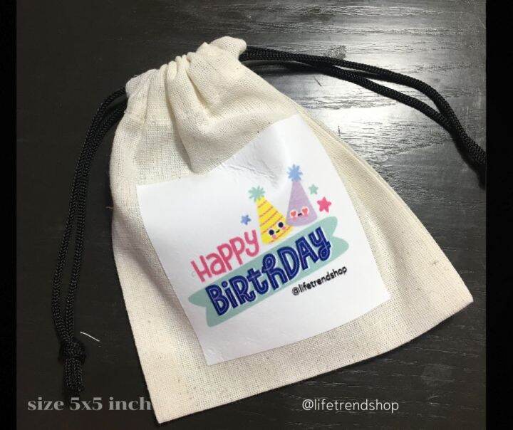 gift-bag-hbdถุงของขวัญน่ารัก-แยกเก็บของ-เก็บหูฟังไอโฟน-กุญแจขนาด-5x5inch-หลายดีไซน์