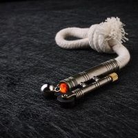 Portable Metal Windproof Kerosene Match Rope Lighter Outdoor Camping Survival Retro Vintage Tinder Lighter Mens  Tool